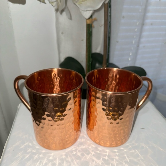 New without box Hammered Copper 100% solid copper Mugs 6 mugs total - Picture 2 of 13
